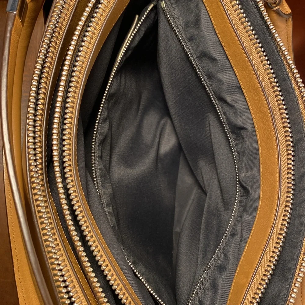 Coach Borough 30348 Tan Camel Leather Satchel Shoulder Bag - Picture 11 of 16